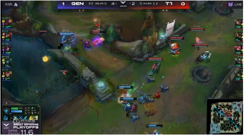 虎牙独播LCK:GEN状态神勇力克T1,老将BDD封神发挥!